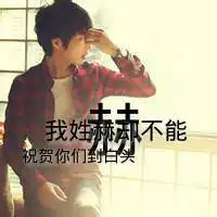  给这张图添文字,中间一个大大的赫字,然后字上有我姓赫却不能祝贺你们到白头的这种,谢谢