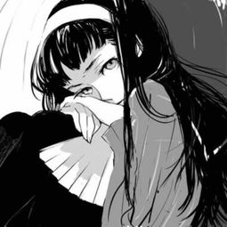 动漫头像黑白女头模糊