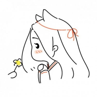  线条头像女简约可爱手绘女生黑白线条头像