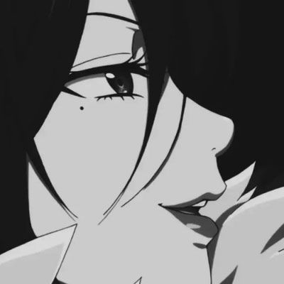 二次元动漫女头像黑白