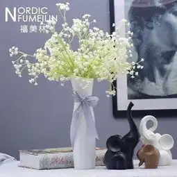  仿真花干花pu胶手感假花花瓶花艺套装手捧装饰花满天星10支