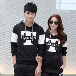秋冬情侣装一套衣服男女韩版宽松长袖t恤套装潮流新款学生两件套 秋冬情侣装一套衣服男女韩版宽松长袖t恤套装潮流新款学生两件套