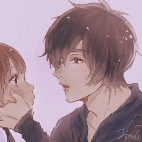 手绘动漫插画情侣头像 手绘动漫插画情侣头像