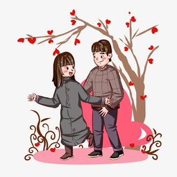  情人节小夫妻爱心手绘插画图片素材其他格式下载动漫人物大全