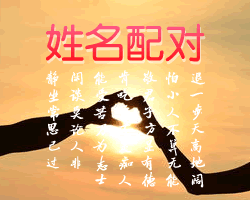  姓名配对测试,免费姓名配对算命,爱情姓名配对缘分配对