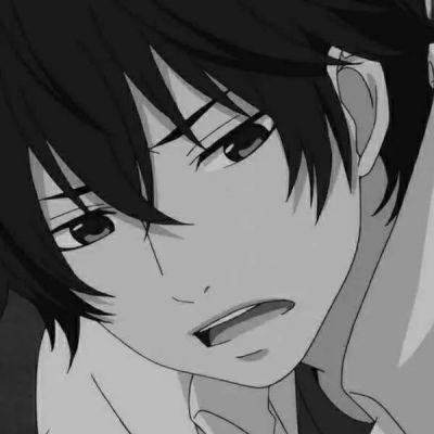  动漫黑白男生头像伤感