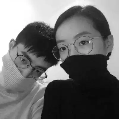 黑白情侣头像一男一女一