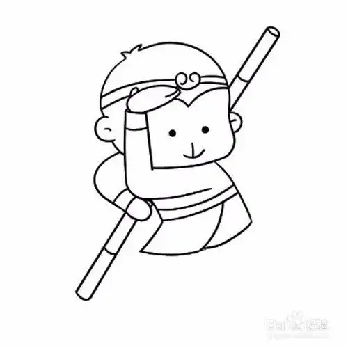  简笔画如何画西游记q版孙悟空的简笔画
