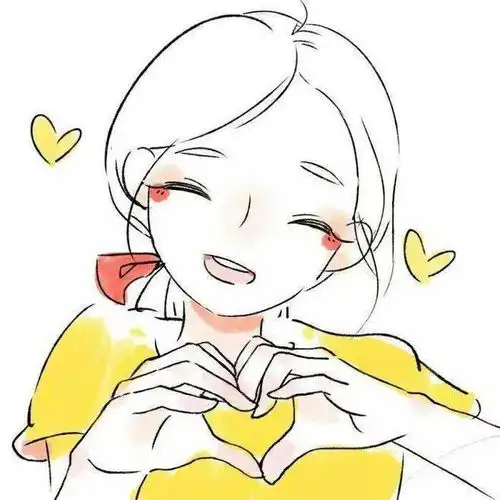清爽卡通情侣头像两个女
