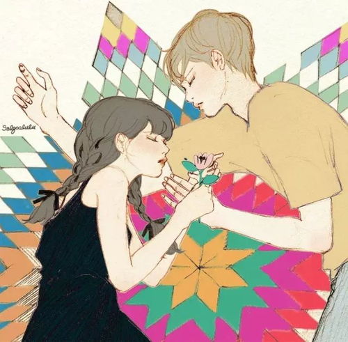  甜齁的情侣插画,看得人脸红心跳想恋爱网友呵,这该死的爱情