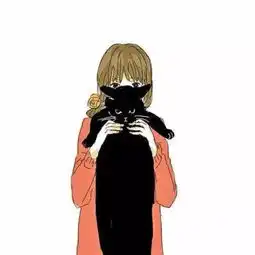 女孩和黑猫卡通壁纸头像ing 女孩和黑猫卡通壁纸头像ing