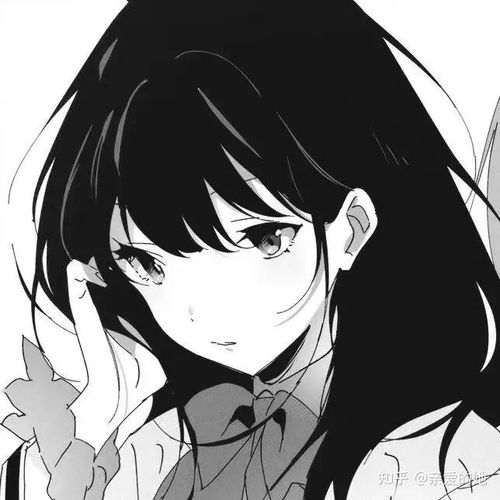  头像黑白漫画女头