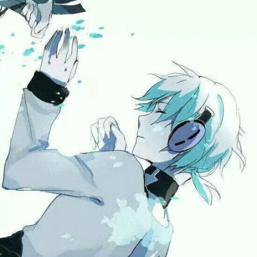 二次元情侣头像黑暗蓝蝶