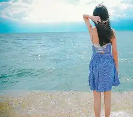 日落背影看海头像女