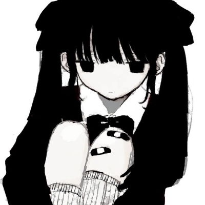  黑白手绘漫画女头,超好看的黑白漫画头像女