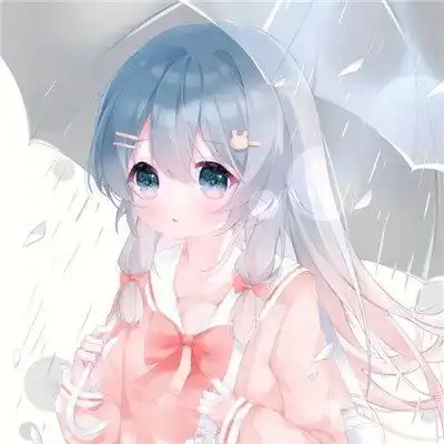  下雨天打伞少女心动漫头像图片,二次元唯美图片欣赏