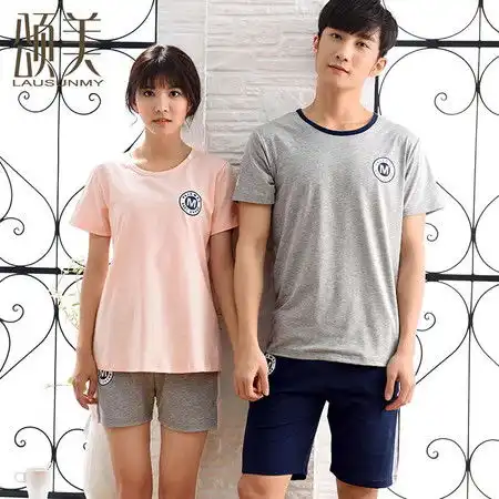 颂美情侣睡衣女夏短袖纯棉居家服夏季可外穿运动休闲服男女家居服套装 颂美情侣睡衣女夏短袖纯棉居家服夏季可外穿运动休闲服男女家居服套装