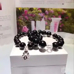 天然巴西1012mm黑曜石s925纯银情侣手链,时尚百搭.招财纳福辟邪 天然巴西1012mm黑曜石s925纯银情侣手链,时尚百搭.招财纳福辟邪