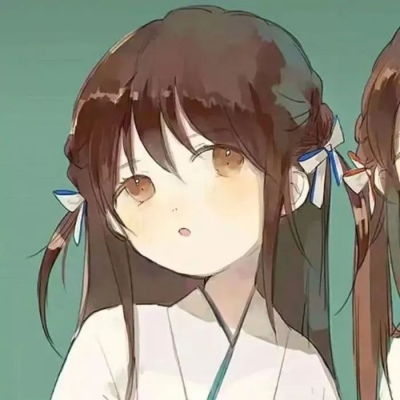  晚街手绘清新闺蜜头像