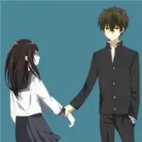  卡通情侣头像遇到对的人上演爱的桥段