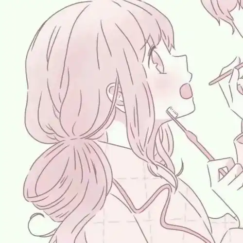  粉色系二次元情侣头像