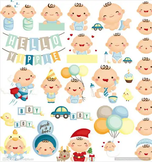  卡通婴儿插画卡通头像设计图