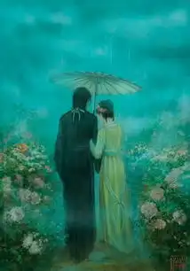 求一副图是古风的,在雨中,有一男一女的背影,男的撑伞,轻袍缓带,女的发鬓云堆,很朦胧很缱绻的感觉