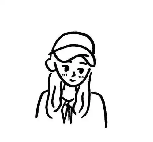  一组黑白简笔男生女生头像点赞好运