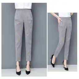 施悦名新款春夏宽松显瘦哈伦裤女高腰棉麻九分裤薄休闲西裤小脚裤子a 施悦名新款春夏宽松显瘦哈伦裤女高腰棉麻九分裤薄休闲西裤小脚裤子a