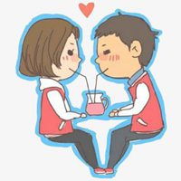  情侣喝同一杯饮料头像微信头像图片大全