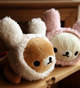  低价热卖rilakkuma轻松熊兔年变身兔宝宝毛绒笔袋2款选