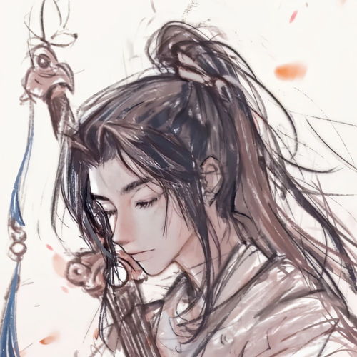 情侣头像手绘线条风王者