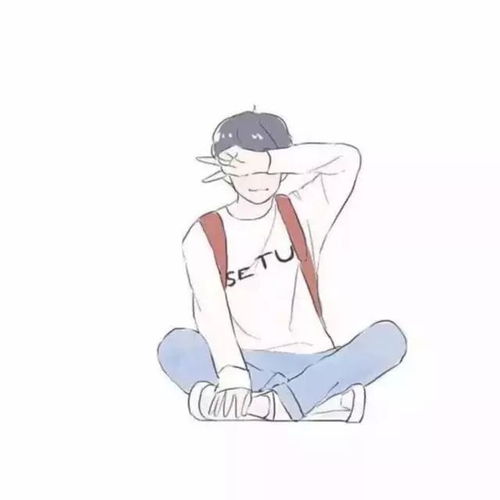  简约动漫情侣头像,一对两张