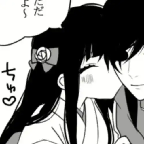 日漫情侣头像单人黑白女