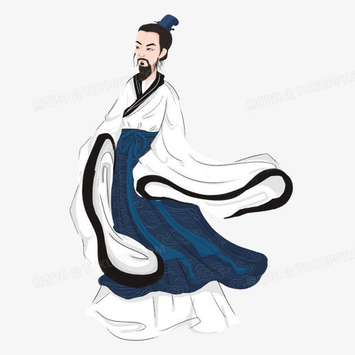  手绘风历史人物屈原形象png图片素材下载形象png熊猫办公