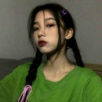  可爱真人扎两个辫子的女生头像