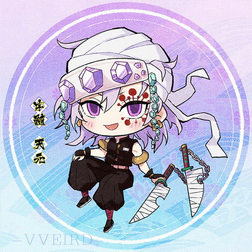  画师绘制q版鬼灭之刃,无一郎呆萌,蜜璃灵动,杏寿郎贪吃