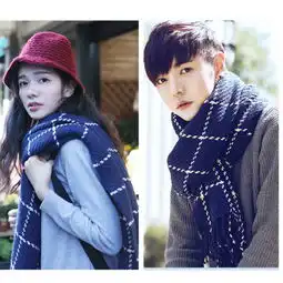  围巾女冬款学生韩版百搭情侣款加厚保暖针织毛线学生男围脖披肩长