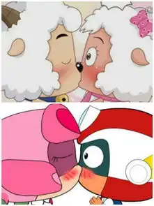  喜羊羊和美羊羊亲嘴