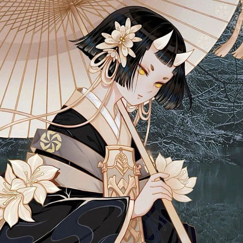 头像古风二次元面具女