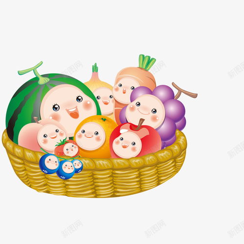  卡通果蔬表情矢量图页面网页平面电商创意素材果篮素材