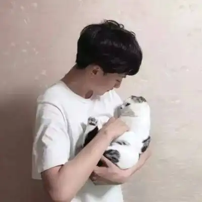 男孩和猫情侣头像猫耳