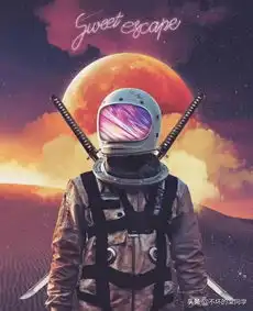  最火太空人背景图炫彩酷炸了