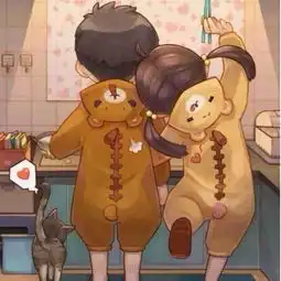 僵小鱼情侣头像一对小小精灵