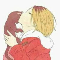  男生肩膀上有猫的动漫头像