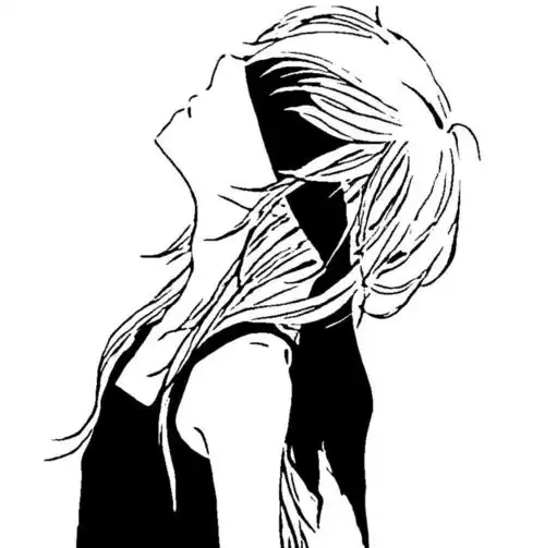 日漫情侣头像单人黑白画