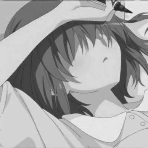  丧系动漫女头黑白微丧女生头像