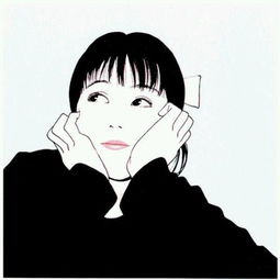  哪里能找到一系列这种黑白红唇的女生漫画图