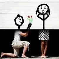  情侣微信头像一男一女天蓝色