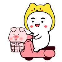  小笨猪头像一对